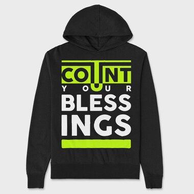 Count Your Bless, Unisex Men's Hoodie