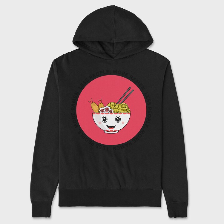 Less People More Ramen, Unisex Men's Hoodie