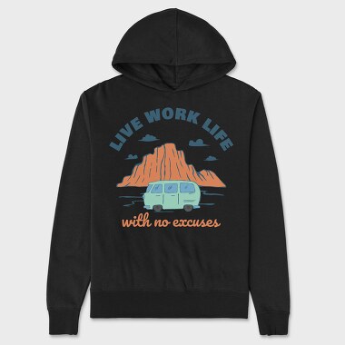 Live Work Life, Unisex Men's Hoodie