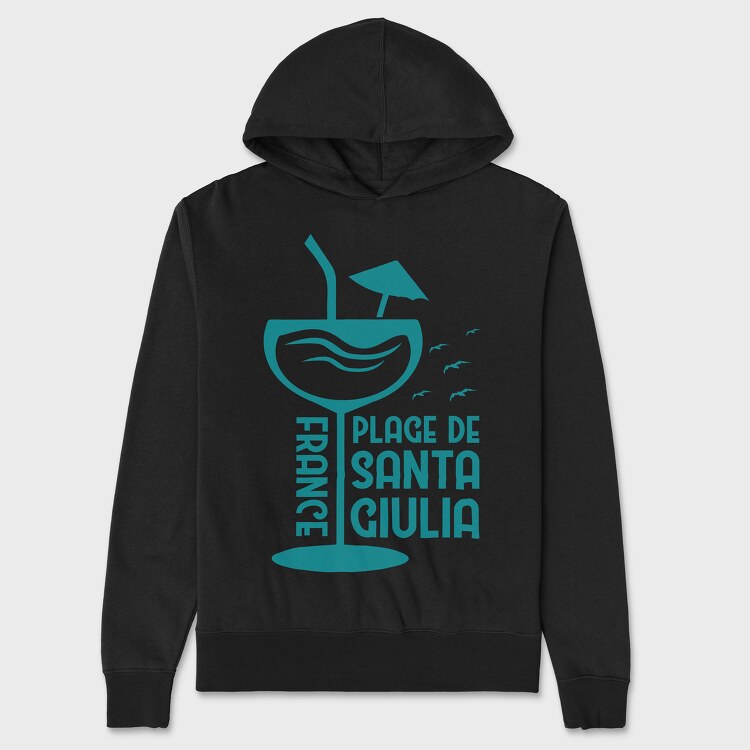 Plage De Santa Giulia, Unisex Men's Hoodie