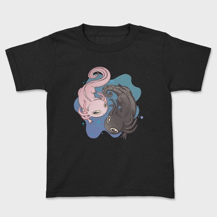 Axolotl Black And Pink, Детска Тениска