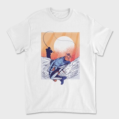 Fisherman Fish, Unisex Men's T-Shirt