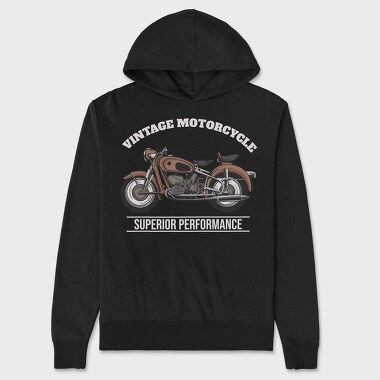 Vintage Motorcycle, Unisex Men's Hoodie