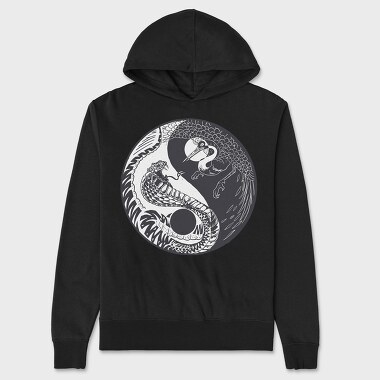 YingYang Crane Snake, Unisex Men's Hoodie