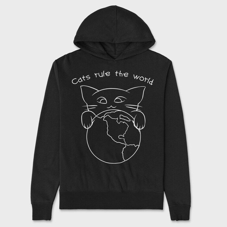 Cats Rule the World, Unisex Men's Hoodie