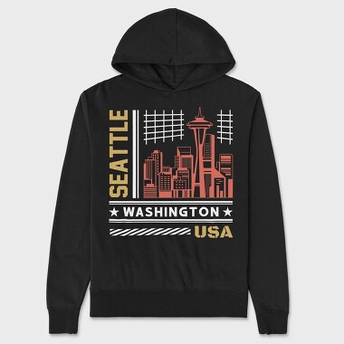 Seattle, Unisex Men's Hoodie