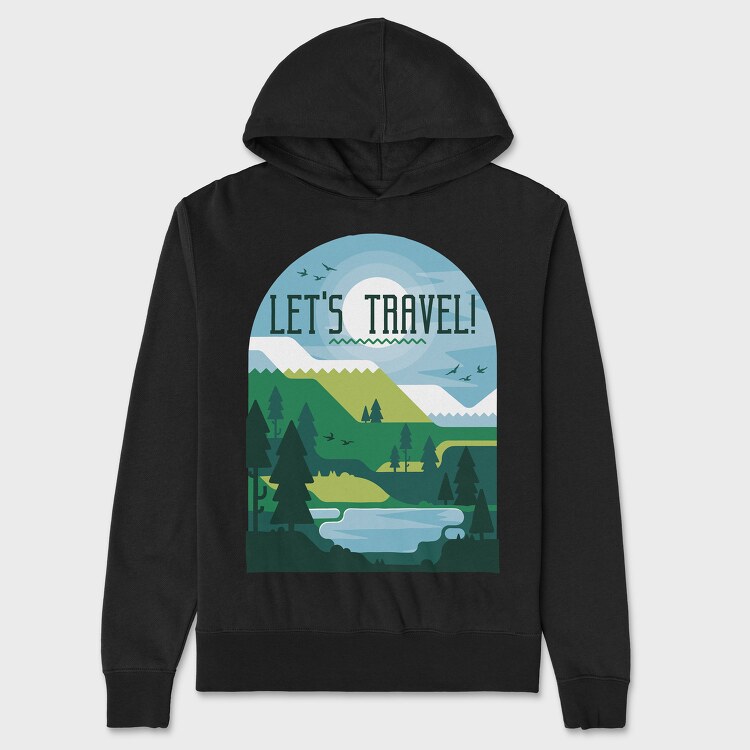 Let's Travel, Unisex Men's Hoodie