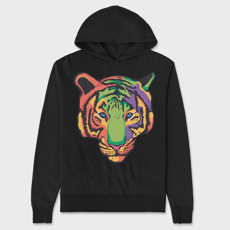 Colorful Tiger, Unisex Men's Hoodie