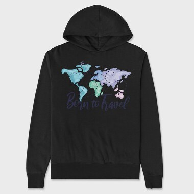 Born To Travel, Unisex Men's Hoodie