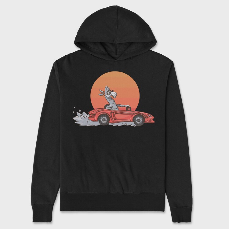 Lama In The Car, Unisex Men's Hoodie