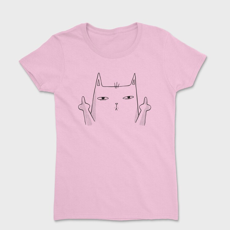 Middle Finger Cat, Women's T-Shirt
