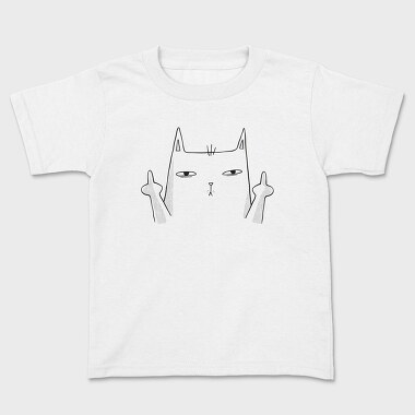 Middle Finger Cat, Kids' T-Shirt