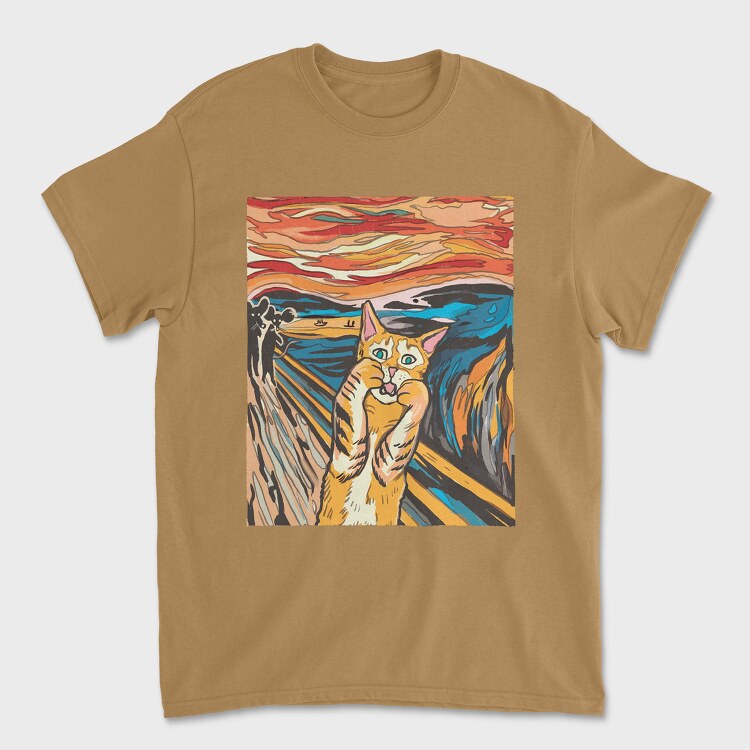 Cat Munch Scream, Unisex Men's T-Shirt
