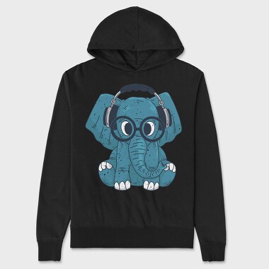 Elephant With Glasses, Unisex Men's Hoodie
