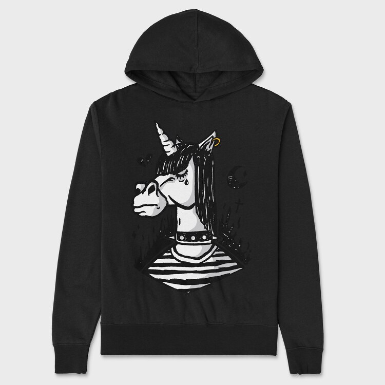 Emo Unicorn, Unisex Men's Hoodie