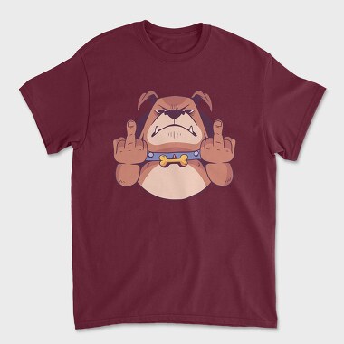 Dog Middle Finger, Unisex Men's T-Shirt