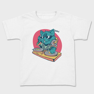 DJ Cat, Kids' T-Shirt