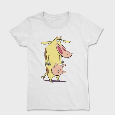 Cartoon Retro Cow and Chicken 2, Women's T-Shirt