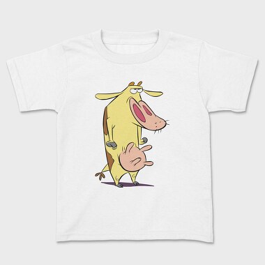 Cartoon Retro Cow and Chicken 2, Kids' T-Shirt