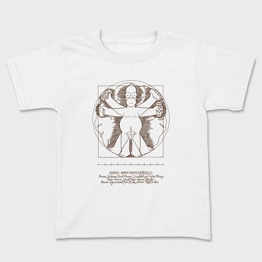 Homer Simpson Mensch Da Vinci Anatomie, Kids' T-Shirt