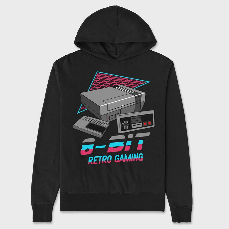 8 Bit Retro Gaming, Unisex Men's Hoodie