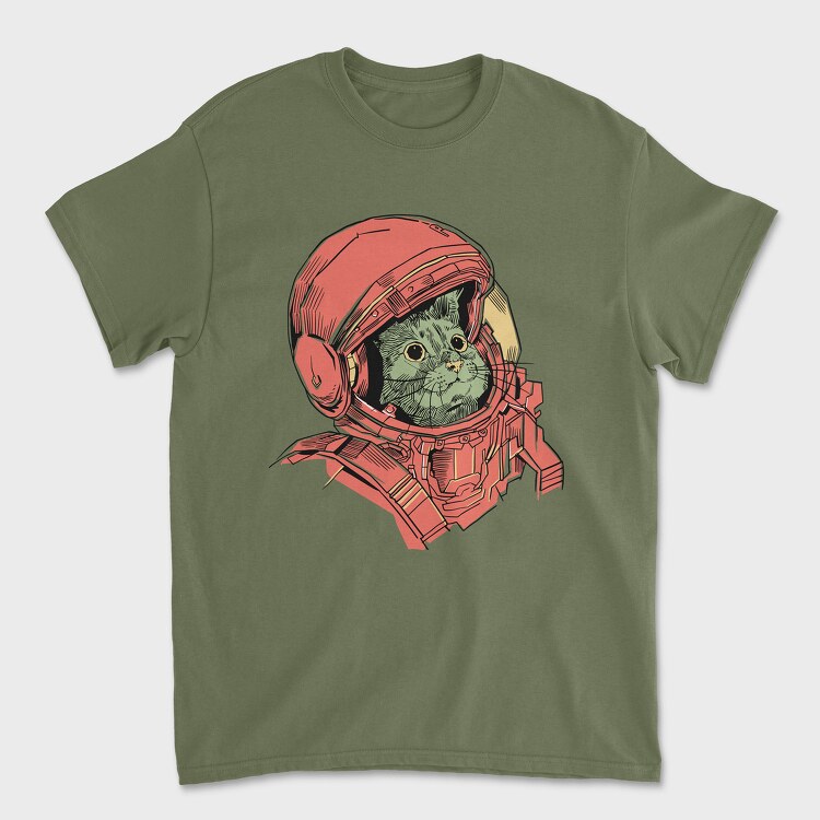 Cat Astronaut, Unisex Men's T-Shirt