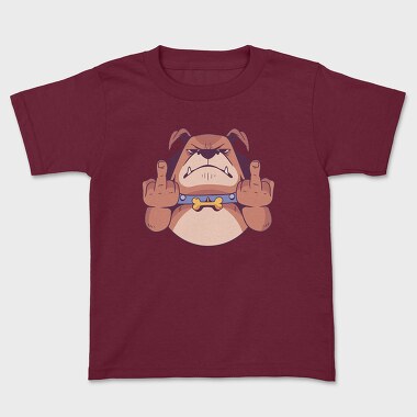 Kids' T-Shirt, Dog Middle Finger