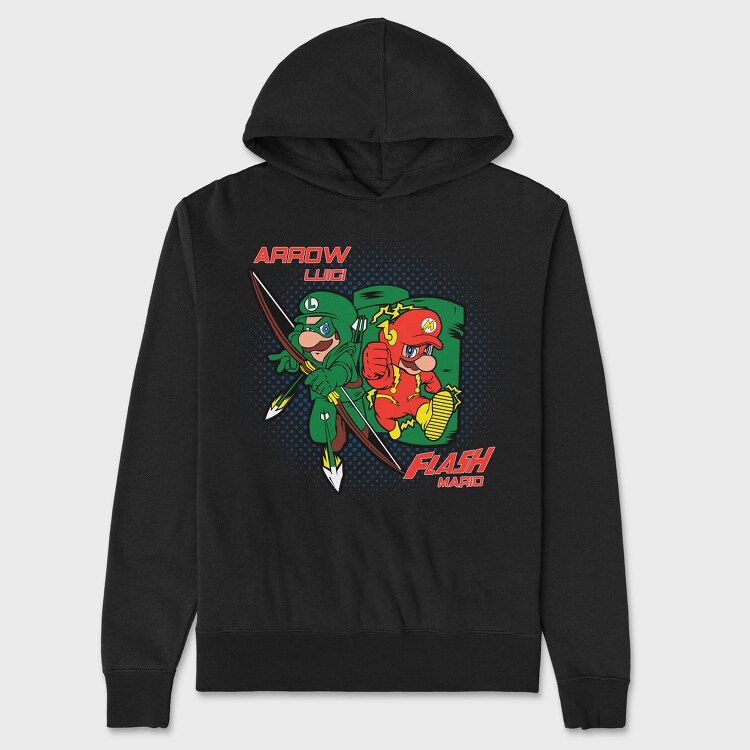 Arrow Luigi Flash Mario, Unisex Men's Hoodie