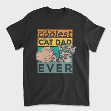 Coolest Cat Dad, Unisex Men's T-Shirt