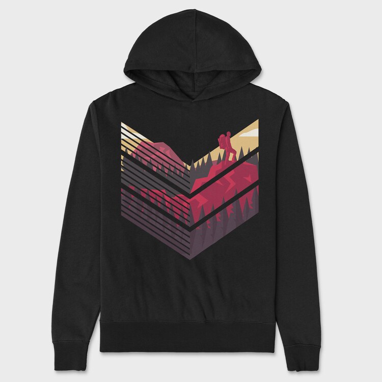 Climing Land Scape, Unisex Men's Hoodie