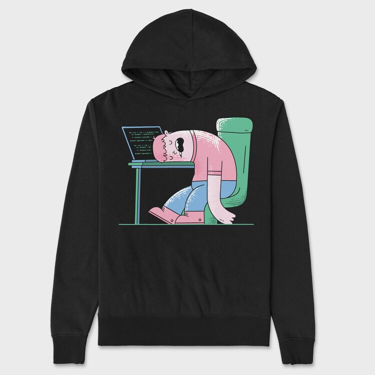 Man Sleeping On Desk, Unisex Men's Hoodie