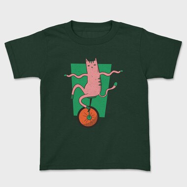 Cat Unicycle, Kids' T-Shirt