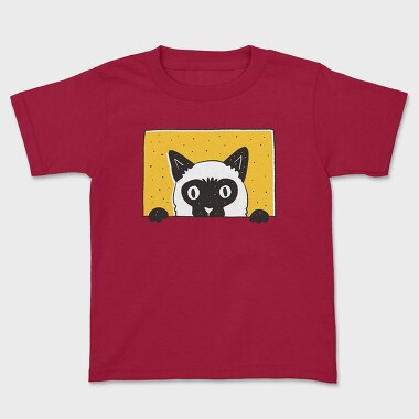 Kids' T-Shirt, Peeking Cat