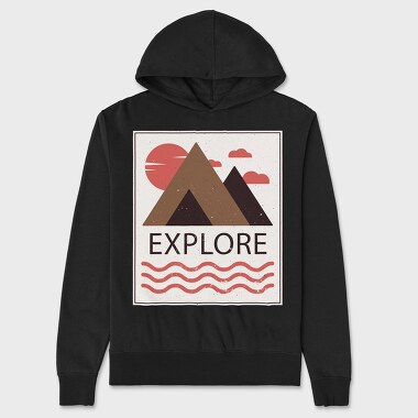Explore, Unisex Men's Hoodie