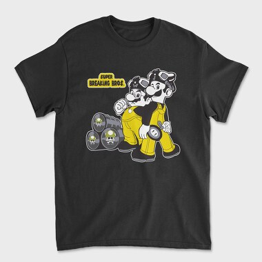Super Breacking Bros Mario, Unisex Men's T-Shirt