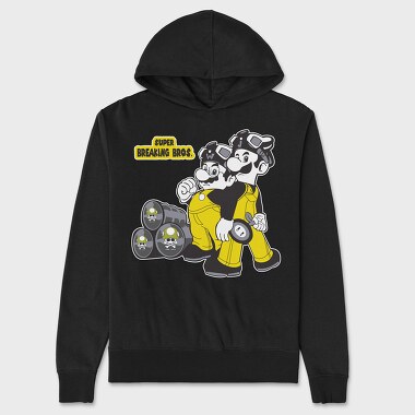Super Breacking Bros Mario, Unisex Men's Hoodie