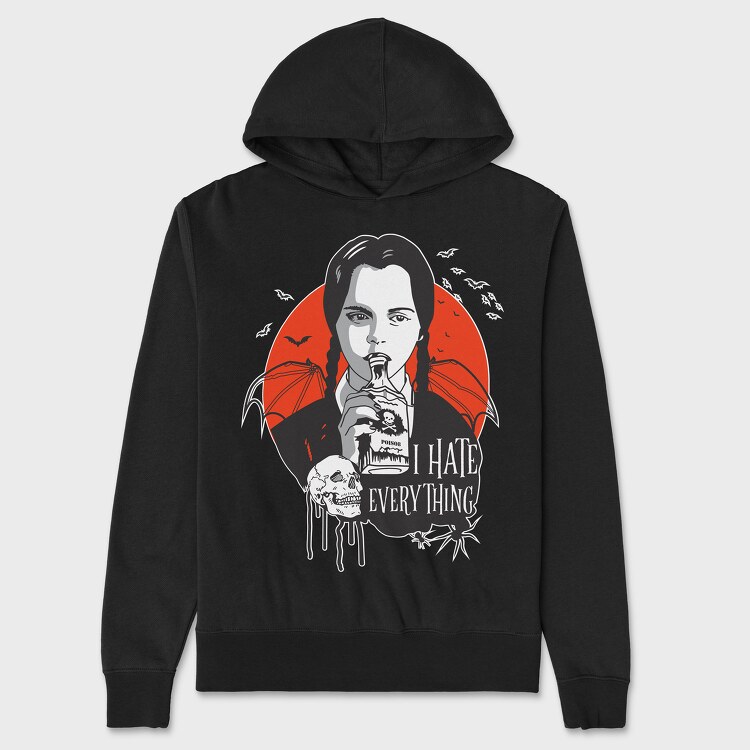 I Hate Everything Merlina, Unisex Men's Hoodie