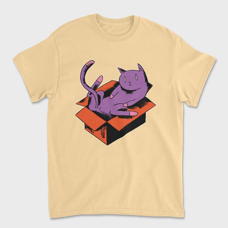 Cat In Box, Unisex Men's T-Shirt