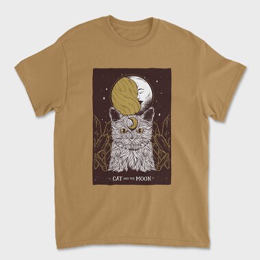 Cat Moon, Unisex Men's T-Shirt