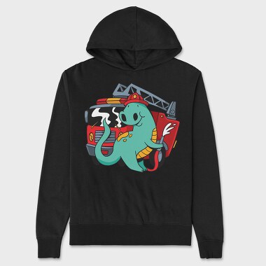 Firefighter Dinosaur, Unisex Men's Hoodie