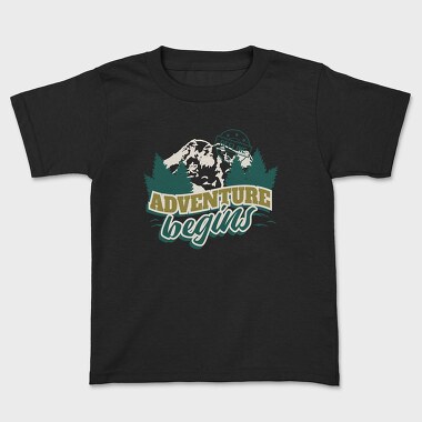 Adventure Begins Offline, Kids' T-Shirt