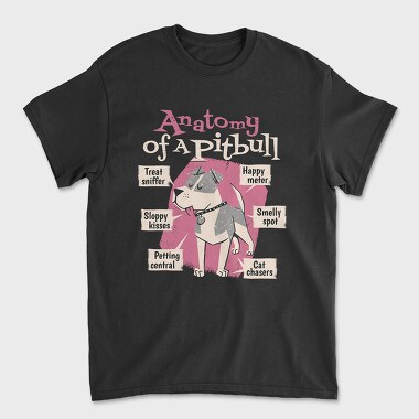 Anatomy of a Pitbull, Unisex Men's T-Shirt