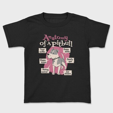 Anatomy of a Pitbull, Kids' T-Shirt