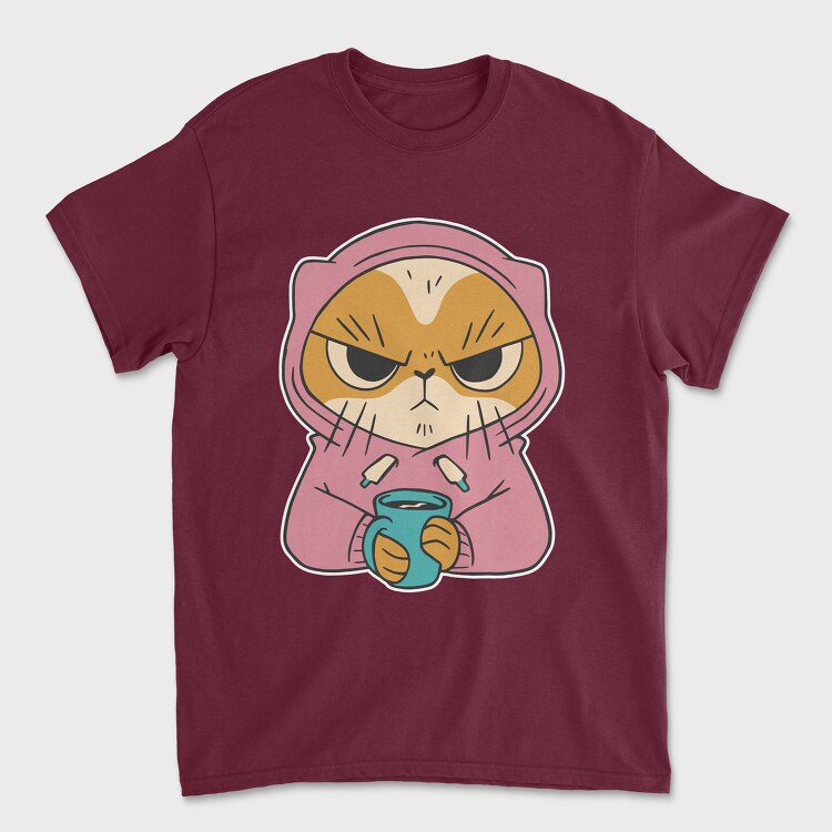 Angry Cat Coffee, Унисекс Мъжка Тениска