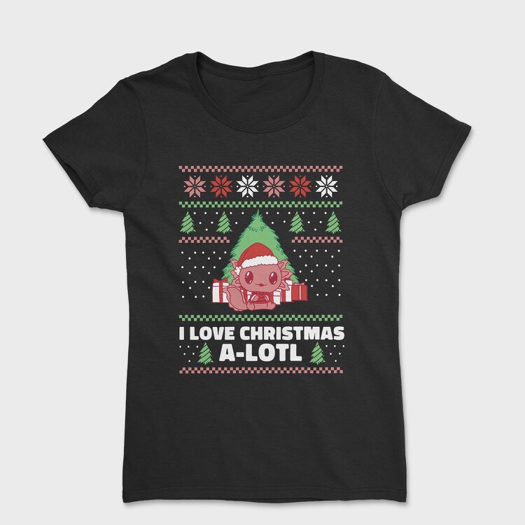 Axolotl Christmas, Women's T-Shirt