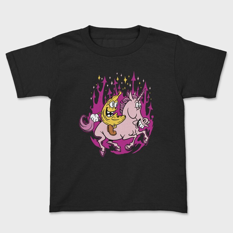 Banana Riding a Unicorn, Kids' T-Shirt