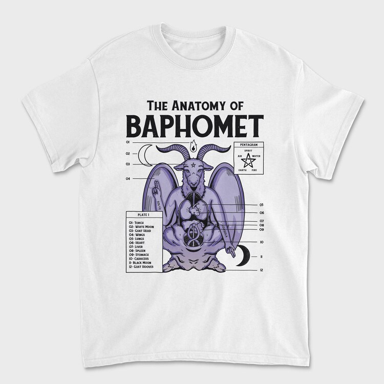 Baphomet Anatomy, Unisex Men's T-Shirt