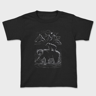 Bear Family Lines, Kids' T-Shirt