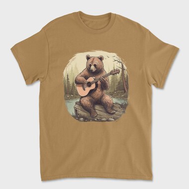 Bear Guitar Cottagecore, Unisex Men's T-Shirt