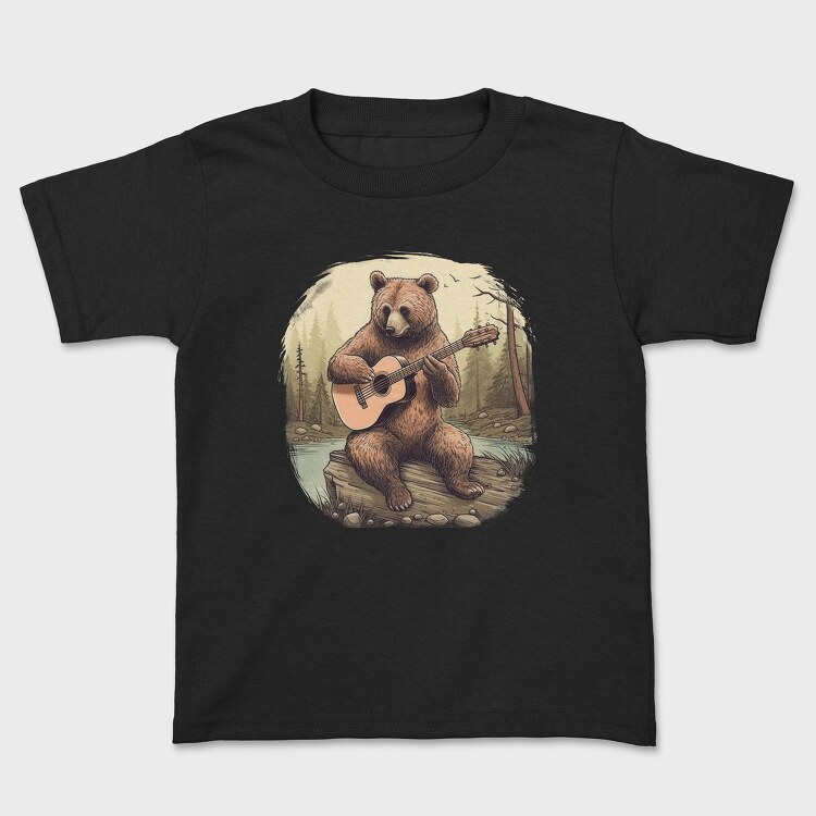 Bear Guitar Cottagecore, Детска Тениска